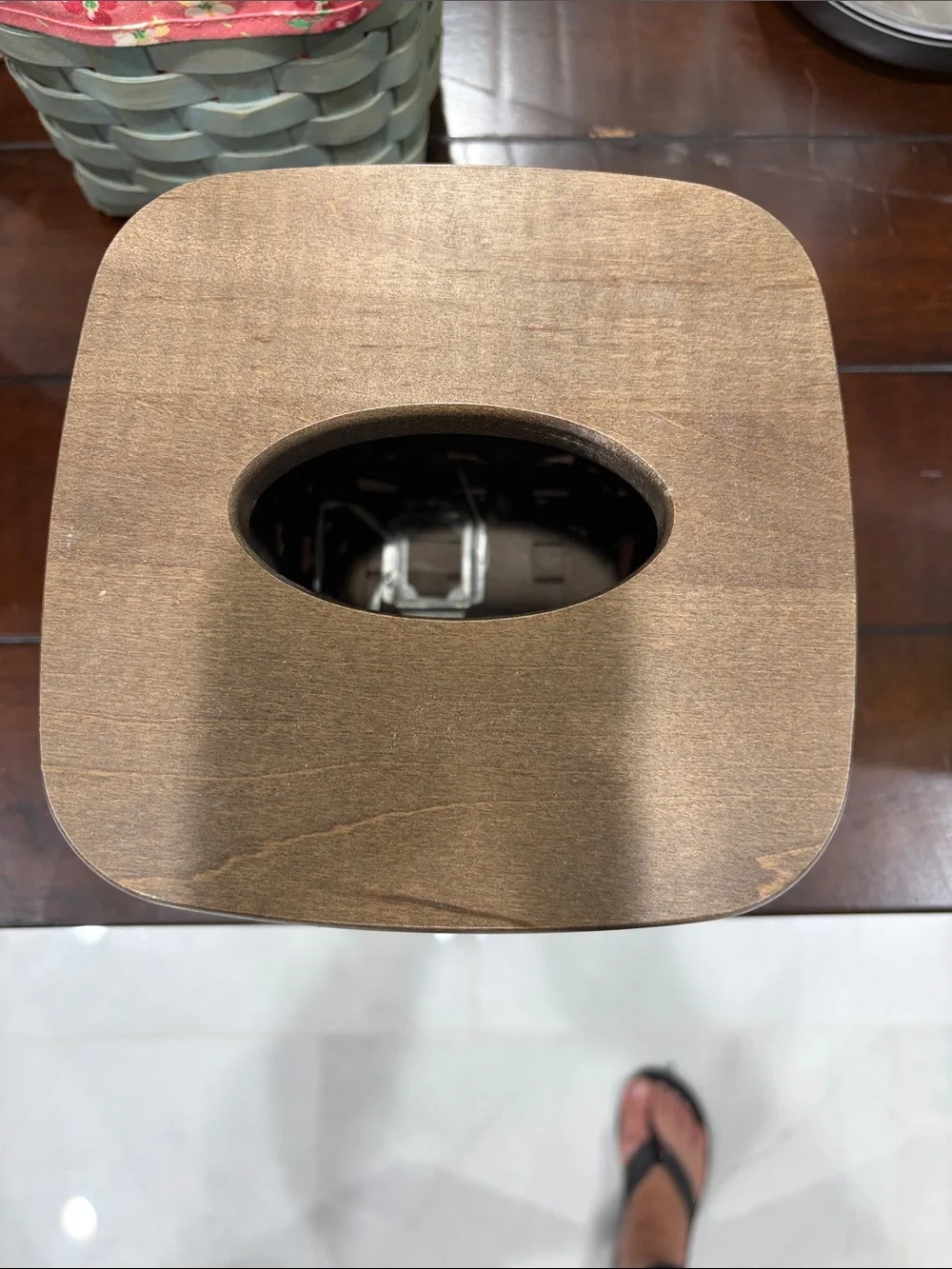 Longaberger Brown Woven Wood Tissue Box Cover